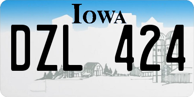 IA license plate DZL424