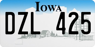 IA license plate DZL425