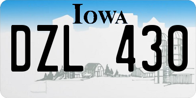 IA license plate DZL430