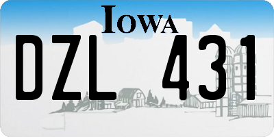 IA license plate DZL431