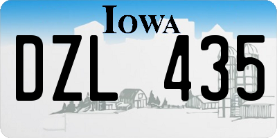 IA license plate DZL435