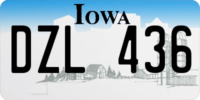 IA license plate DZL436