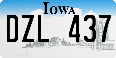 IA license plate DZL437