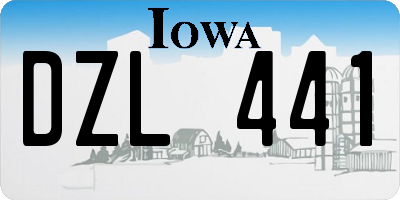 IA license plate DZL441