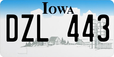 IA license plate DZL443