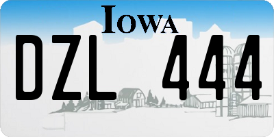 IA license plate DZL444