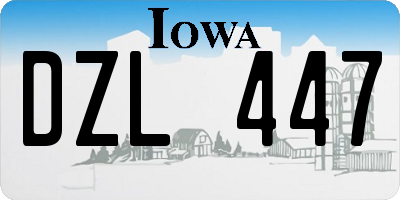 IA license plate DZL447