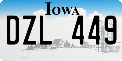 IA license plate DZL449