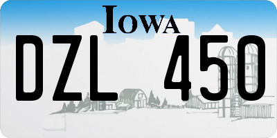 IA license plate DZL450