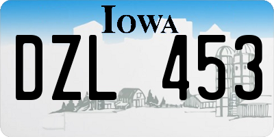 IA license plate DZL453