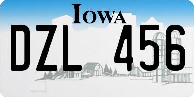 IA license plate DZL456