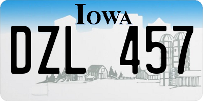 IA license plate DZL457