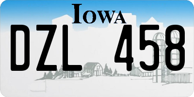 IA license plate DZL458