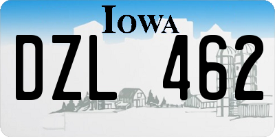 IA license plate DZL462