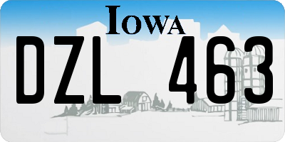 IA license plate DZL463