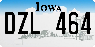 IA license plate DZL464