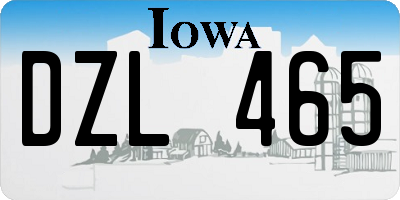 IA license plate DZL465