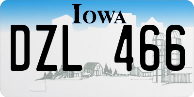 IA license plate DZL466