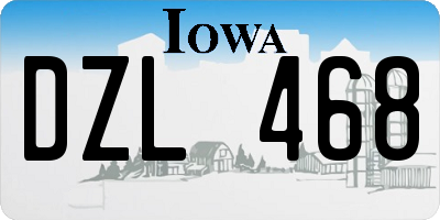 IA license plate DZL468