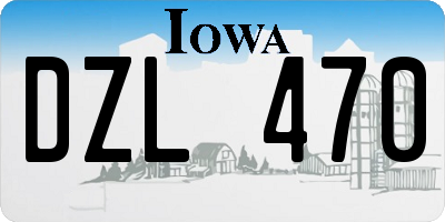 IA license plate DZL470