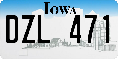 IA license plate DZL471