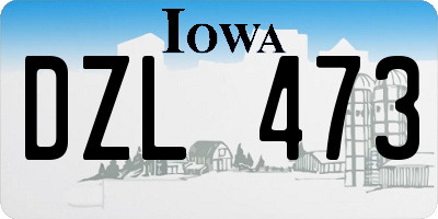 IA license plate DZL473