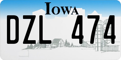 IA license plate DZL474
