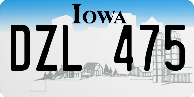IA license plate DZL475