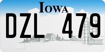 IA license plate DZL479