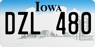 IA license plate DZL480