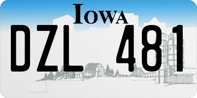 IA license plate DZL481