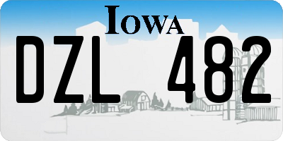 IA license plate DZL482