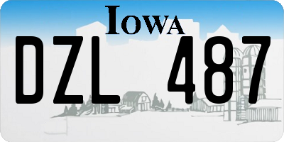 IA license plate DZL487