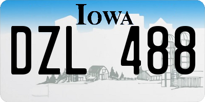 IA license plate DZL488