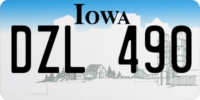 IA license plate DZL490