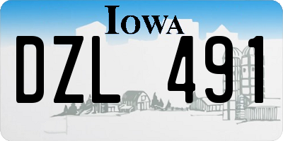 IA license plate DZL491