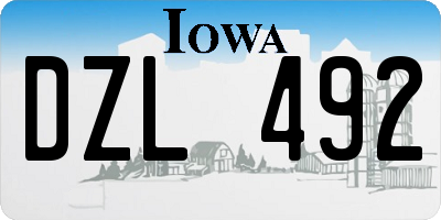 IA license plate DZL492