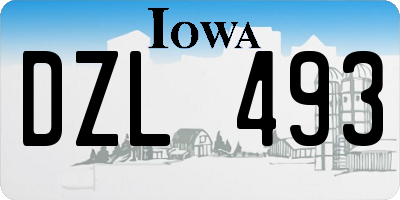 IA license plate DZL493