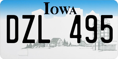 IA license plate DZL495