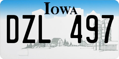 IA license plate DZL497