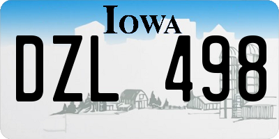 IA license plate DZL498