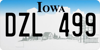 IA license plate DZL499