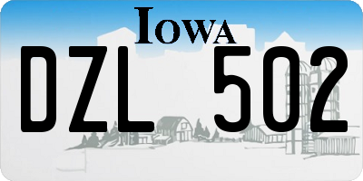 IA license plate DZL502