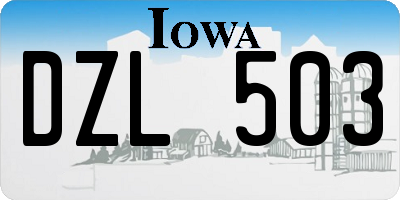 IA license plate DZL503