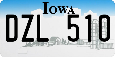 IA license plate DZL510