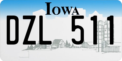 IA license plate DZL511