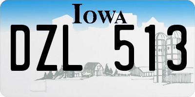 IA license plate DZL513