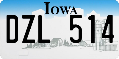 IA license plate DZL514