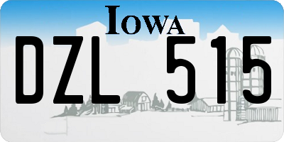 IA license plate DZL515