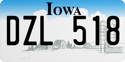 IA license plate DZL518